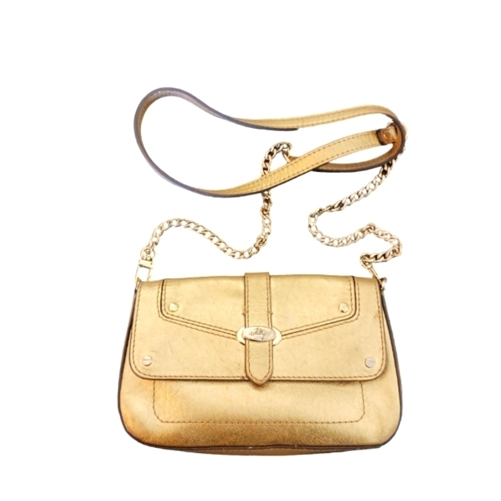Vintage Milly Gold Leather Crossbody Bag Chain Strap